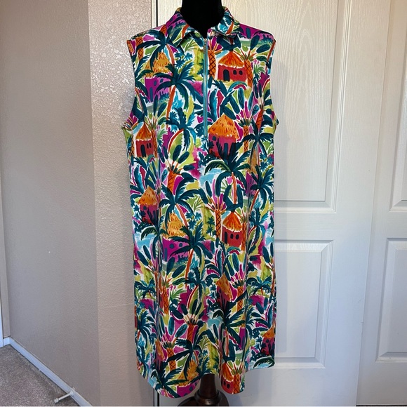 Pappagallo Dresses & Skirts - Pappagallo Colorful Tropical Print Midi Dress
